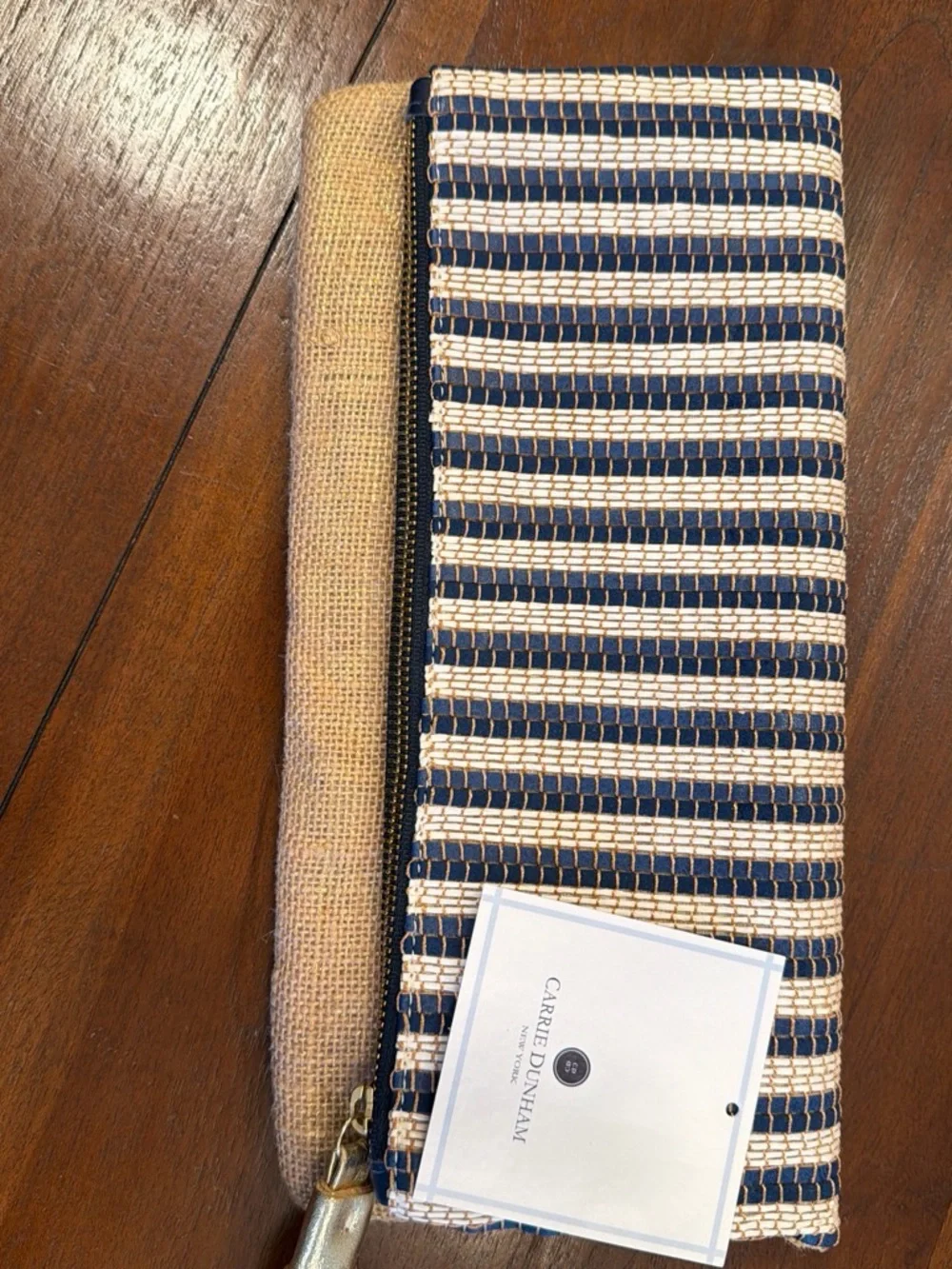 Striped Navy & Cream Women’s Zip Pouch